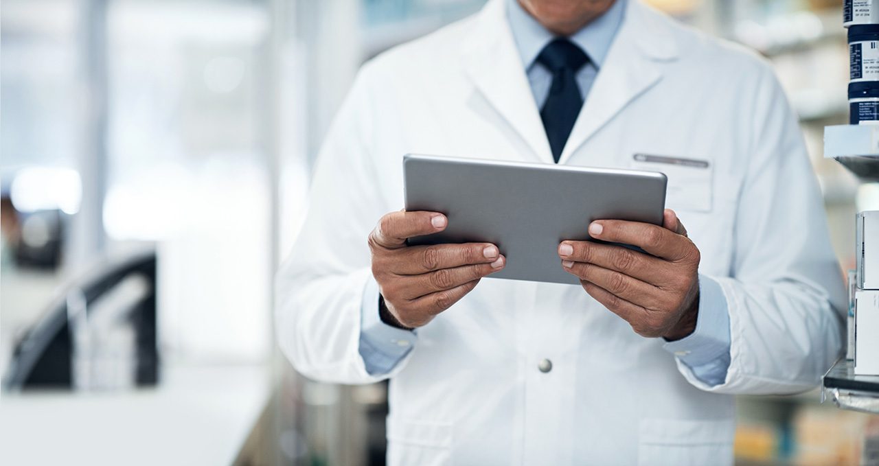 Doctor holding a tablet
